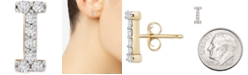 Wrapped Diamond Initial I Single Stud Earring (1/20 ct. t.w.) in 14k Gold, Created for Macy's